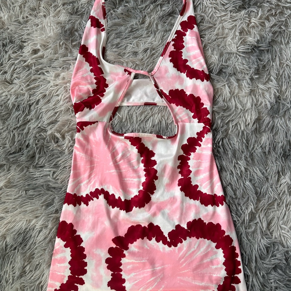 Pink and Red Halter Dress